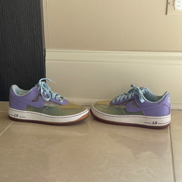 Nike Air Force 1 Low AF-1 '82 Vintage RARE  Purple and Light Blue Shoe Size 6 - Picture 3 of 14